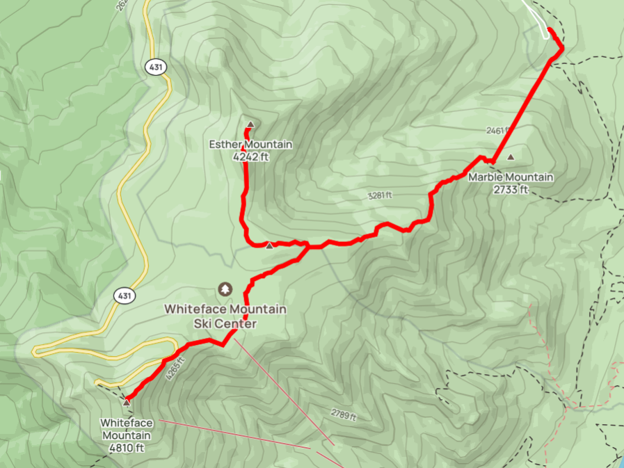 Whiteface Esther Map